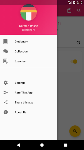 Android application German Italian Dictionary screenshort