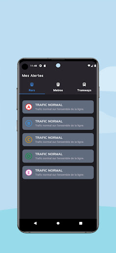 Android application Transit Alerts screenshort