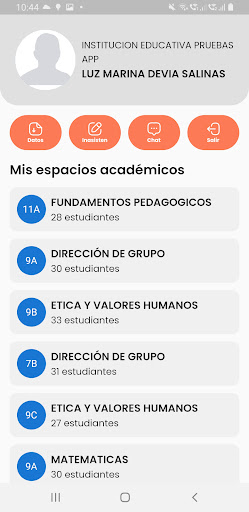 Android application PuntoEdu Docentes screenshort