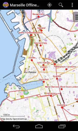 Android application Marseille Offline City Map screenshort