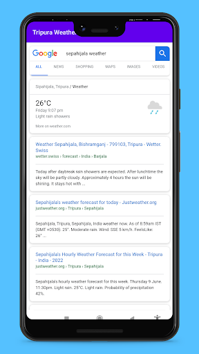 Tripura Weather App Screen 2