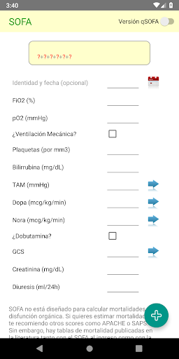Android application Calculadora SOFA screenshort