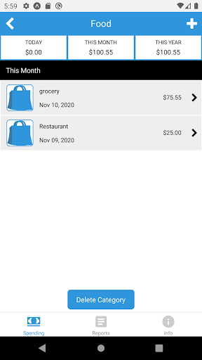 Personal Spending Tracker Screen 2
