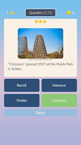 Captura de Pantalla 3 Roller Coaster Quiz android