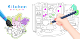 screenshot of Kitchen Tools Coloring Book