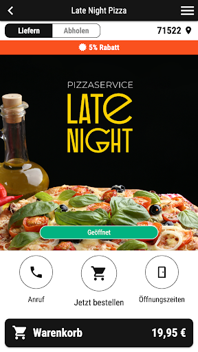 Android application Late Night Pizza screenshort