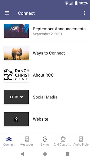 Android application Rancho Christian Center screenshort