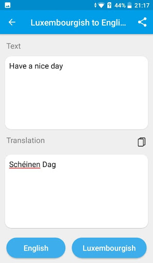 English to Luxembourgish Screen 2