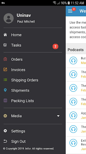 Android application Infor Nexus Mobile screenshort