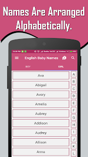 English Baby Girl & Boy Names Screenshot