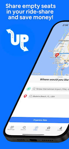 Android application UPool Rides - Split your cost screenshort