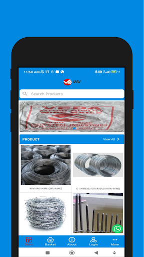 Android application veda steel screenshort