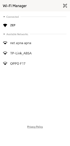 Android application Wi-Fi Settings screenshort