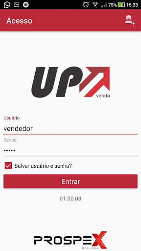 Android application Up Venda screenshort