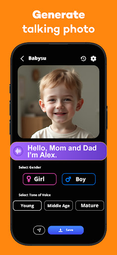 Screenshot of AI Baby Face Generator: BabyS