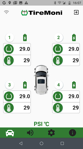 Android application TireMoni TPMS screenshort