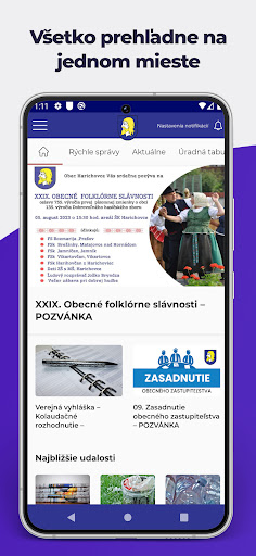 Android application Harichovce screenshort
