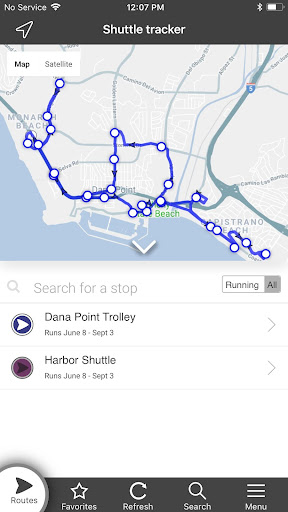 Android application Dana Point Trolley screenshort