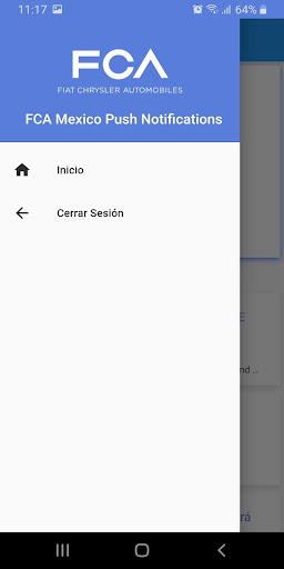 Android application FCA Mexico Push screenshort