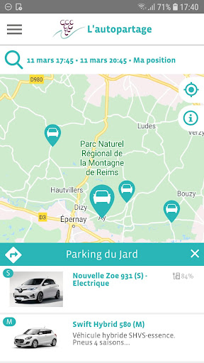 Android application Autopartage CCGVM screenshort