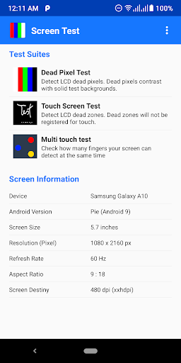 Android application Screen Test screenshort