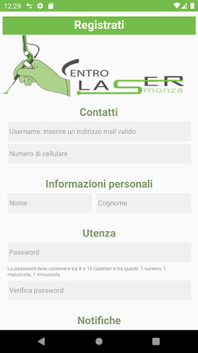 Centro Laser Monza Screen 2