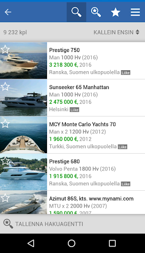 Android application Nettivene screenshort