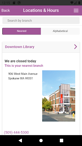 Spokane Public Library screenshot
