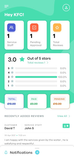 Android application Served.me Venue screenshort