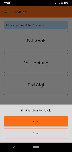 Antrian(Cetak Panggil) Screen 3