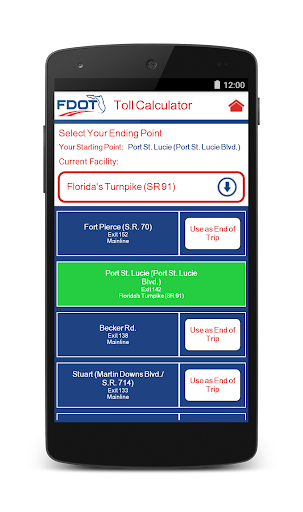 FDOT Toll Calculator Screen 3