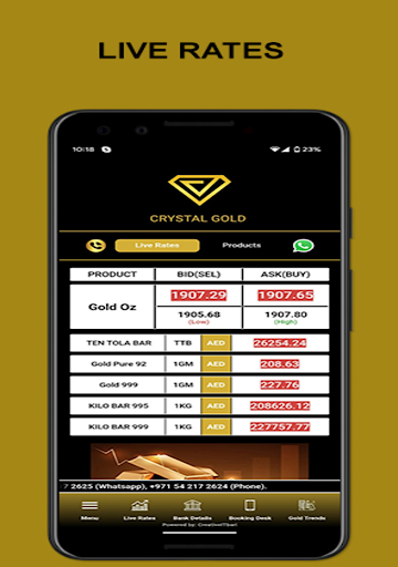 Android application CRYSTAL GOLD screenshort