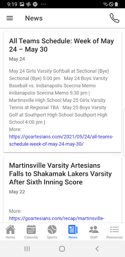 Martinsville High Athletics - Screen 3