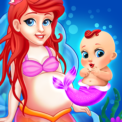 Mermaid Mom & Baby Care Game logo
