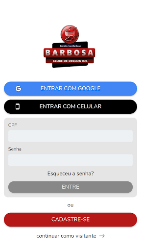 Android application Clube Barbosa screenshort