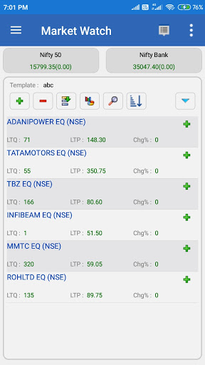 Greshma Mobile Trading Screen 2