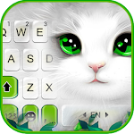 Cover Image of ดาวน์โหลด ธีมแป้นพิมพ์แมวน่ารักสีขาว 1.0 APK
