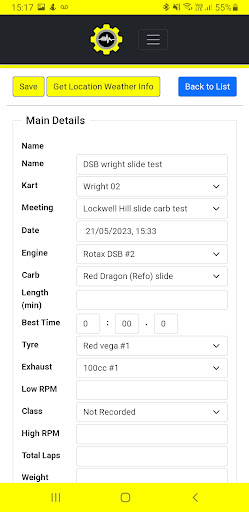 KartSetups Screen 3