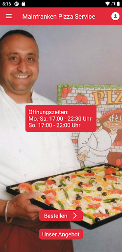 Mainfranken Pizza Service Screen 2