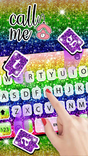 Glitter Rainbow Keyboard Backg Screen 3