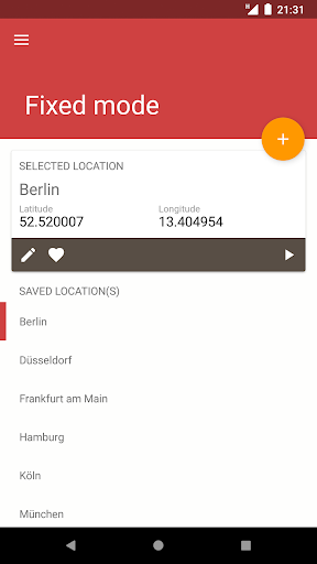Android application Mocklation screenshort