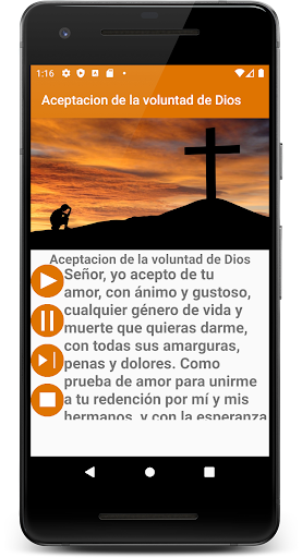 Android application Aceptacion la voluntad de dios screenshort
