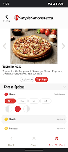Screenshot of Simple Simon’s Pizza