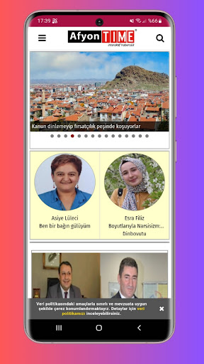 Android application Afyon Time screenshort