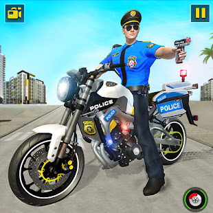 US Police Motorbike Chase Game APK Premium Pro OBB screenshots 1