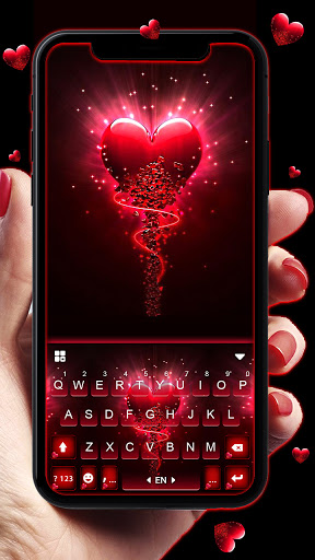 Android application Fiery Red Heart Keyboard Backg screenshort