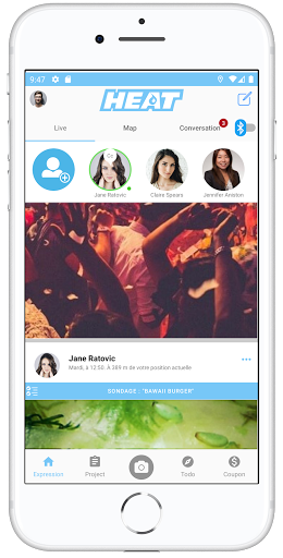 Android application Heat - The social network screenshort