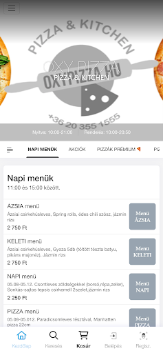 Android application Oxy Pizza screenshort