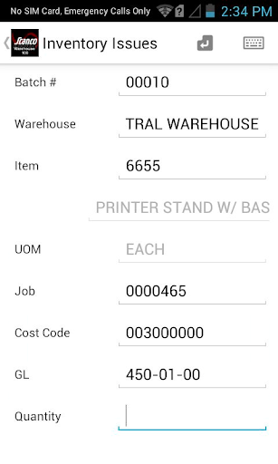 Scanco Warehouse 100 Screen 2
