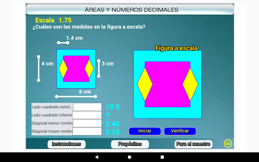 Áreas y números decimales Primero Secundaria